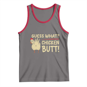 Guess What Chicken Butt Tank Top Funny Chicken Farmer Farming TS10 Deep Heather Red Print Your Wear
