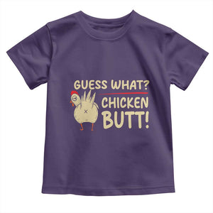 Guess What Chicken Butt Toddler T Shirt Funny Chicken Farmer Farming TS10 Purple Print Your Wear
