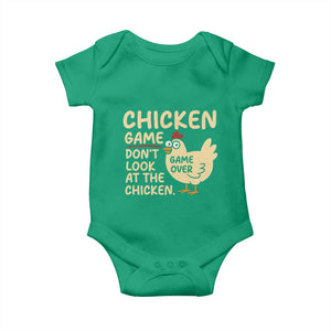 Funny Chicken Game Dont Look At The Chicken Baby Onesie TS10 Irish Green Print Your Wear