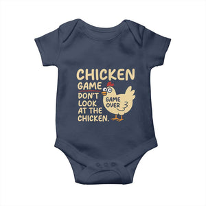 Funny Chicken Game Dont Look At The Chicken Baby Onesie TS10 Navy Print Your Wear