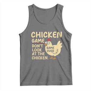 Funny Chicken Game Dont Look At The Chicken Tank Top TS10 Black Heather Print Your Wear