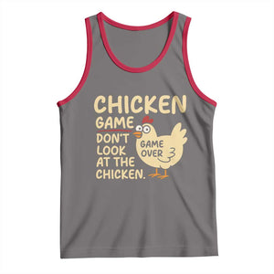 Funny Chicken Game Dont Look At The Chicken Tank Top TS10 Deep Heather Red Print Your Wear
