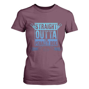 Ice Hockey Player Gifts T Shirt For Women Straight Outta The Penalty Box TS10 Maroon Print Your Wear