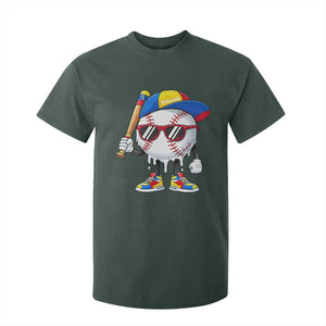 Venezuela Baseball T Shirt For Kid Venezuelan Pride Baseball Life Style Youth Drip Baseball Boys Kid TS10 Dark Forest Green Print Your Wear