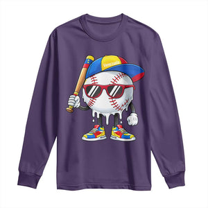 Venezuela Baseball Long Sleeve Shirt Venezuelan Pride Baseball Life Style Youth Drip Baseball Boys Kid TS10 Purple Print Your Wear