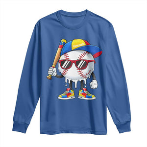 Venezuela Baseball Long Sleeve Shirt Venezuelan Pride Baseball Life Style Youth Drip Baseball Boys Kid TS10 Royal Blue Print Your Wear