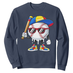 Venezuela Baseball Sweatshirt Venezuelan Pride Baseball Life Style Youth Drip Baseball Boys Kid TS10 Navy Print Your Wear