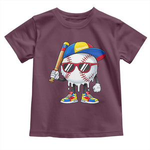 Venezuela Baseball Toddler T Shirt Venezuelan Pride Baseball Life Style Youth Drip Baseball Boys Kid TS10 Maroon Print Your Wear