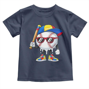 Venezuela Baseball Toddler T Shirt Venezuelan Pride Baseball Life Style Youth Drip Baseball Boys Kid TS10 Navy Print Your Wear