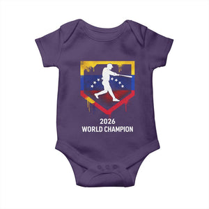 Venezuela Baseball 2026 Baby Onesie Venezuelan Flag Baseball Fan Gift TS10 Purple Print Your Wear