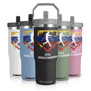 Venezuela Baseball 2026 Flip Straw Tumbler Venezuelan Flag Baseball Fan Gift TS10 Print Your Wear