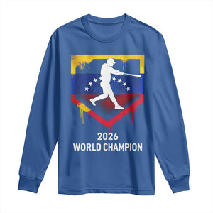 Venezuela Baseball 2026 Long Sleeve Shirt Venezuelan Flag Baseball Fan Gift TS10 Royal Blue Print Your Wear