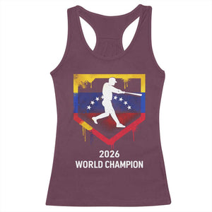 Venezuela Baseball 2026 Racerback Tank Top Venezuelan Flag Baseball Fan Gift TS10 Maroon Print Your Wear
