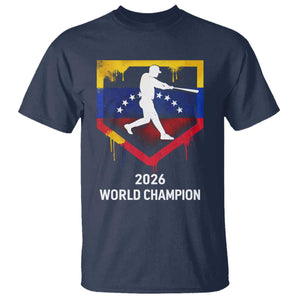 Venezuela Baseball 2026 T Shirt Venezuelan Flag Baseball Fan Gift TS10 Navy Print Your Wear