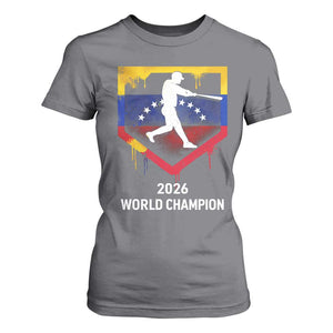 Venezuela Baseball 2026 T Shirt For Women Venezuelan Flag Baseball Fan Gift TS10 Charcoal Print Your Wear