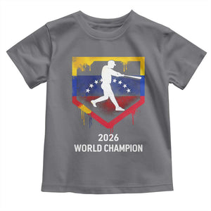 Venezuela Baseball 2026 Toddler T Shirt Venezuelan Flag Baseball Fan Gift TS10 Charcoal Print Your Wear