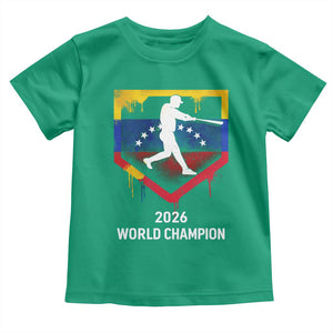 Venezuela Baseball 2026 Toddler T Shirt Venezuelan Flag Baseball Fan Gift TS10 Irish Green Print Your Wear