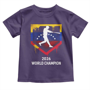 Venezuela Baseball 2026 Toddler T Shirt Venezuelan Flag Baseball Fan Gift TS10 Purple Print Your Wear