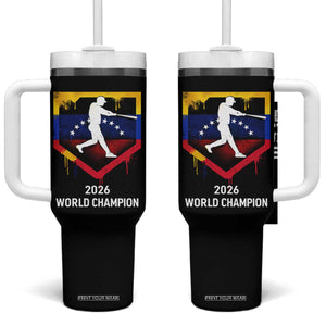 Venezuela Baseball 2026 Tumbler With Handle Venezuelan Flag Baseball Fan Gift TS10 One Size: 40 oz Black Print Your Wear
