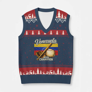 Venezuela Baseball 2026 V-Neck Knit Sweater Vest Champions Vintage Venezuelan Flag Baseball Fan Gift TS10 Navy Red Print Your Wear