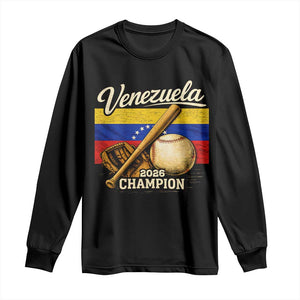 Venezuela Baseball 2026 Long Sleeve Shirt Champions Vintage Venezuelan Flag Baseball Fan Gift TS10 Black Print Your Wear