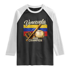 Venezuela Baseball 2026 Raglan Shirt Champions Vintage Venezuelan Flag Baseball Fan Gift TS10 Black White Print Your Wear