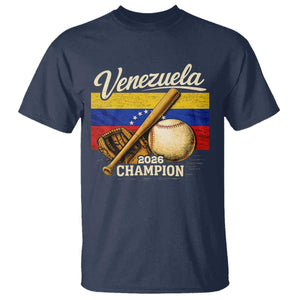 Venezuela Baseball 2026 T Shirt Champions Vintage Venezuelan Flag Baseball Fan Gift TS10 Navy Print Your Wear