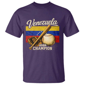 Venezuela Baseball 2026 T Shirt Champions Vintage Venezuelan Flag Baseball Fan Gift TS10 Purple Print Your Wear