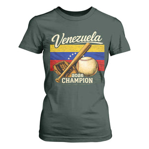 Venezuela Baseball 2026 T Shirt For Women Champions Vintage Venezuelan Flag Baseball Fan Gift TS10 Dark Forest Green Print Your Wear