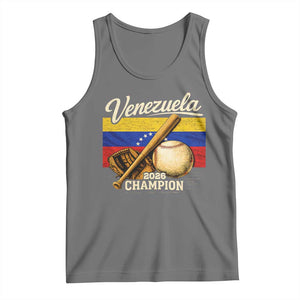 Venezuela Baseball 2026 Tank Top Champions Vintage Venezuelan Flag Baseball Fan Gift TS10 Black Heather Print Your Wear