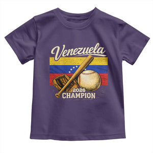 Venezuela Baseball 2026 Toddler T Shirt Champions Vintage Venezuelan Flag Baseball Fan Gift TS10 Purple Print Your Wear