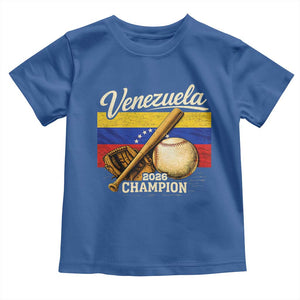 Venezuela Baseball 2026 Toddler T Shirt Champions Vintage Venezuelan Flag Baseball Fan Gift TS10 Royal Blue Print Your Wear