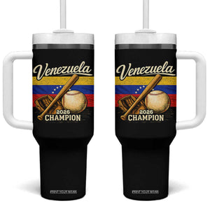 Venezuela Baseball 2026 Tumbler With Handle Champions Vintage Venezuelan Flag Baseball Fan Gift TS10 One Size: 40 oz Black Print Your Wear