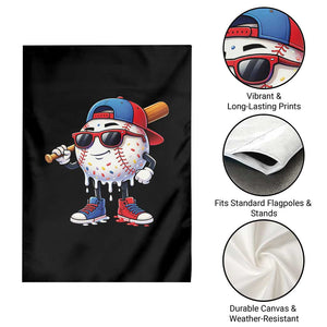 Baseball Drip Ice Cream Garden Flag Youth Drip Baseball Boys Kid Red White And Blue TS10 Print Your Wear