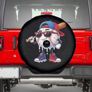 Baseball Drip Ice Cream Spare Tire Cover Youth Drip Baseball Boys Kid Red White And Blue TS10 Black Print Your Wear
