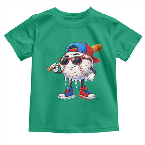 Baseball Drip Ice Cream Toddler T Shirt Youth Drip Baseball Boys Kid Red White And Blue TS10 Irish Green Print Your Wear