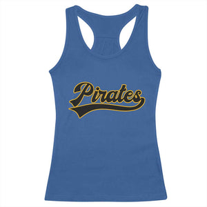 Vintage Pirates Racerback Tank Top Varsity Script Retro Sports Jersey Style Baseball Fans TS10 Royal Blue Print Your Wear