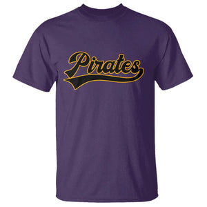 Vintage Pirates T Shirt Varsity Script Retro Sports Jersey Style Baseball Fans TS10 Purple Print Your Wear