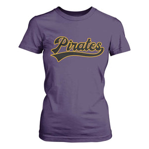 Vintage Pirates T Shirt For Women Varsity Script Retro Sports Jersey Style Baseball Fans TS10 Purple Print Your Wear