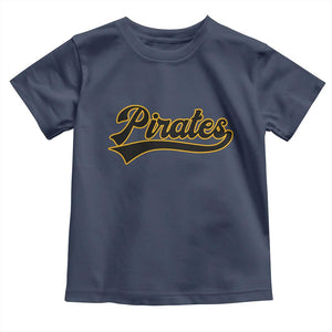 Vintage Pirates Toddler T Shirt Varsity Script Retro Sports Jersey Style Baseball Fans TS10 Navy Print Your Wear
