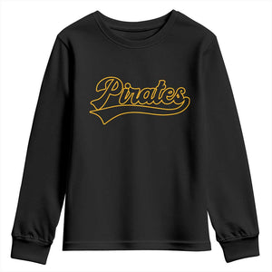 Vintage Pirates Youth Sweatshirt Varsity Script Retro Sports Jersey Style Baseball Fans TS10 Black Print Your Wear