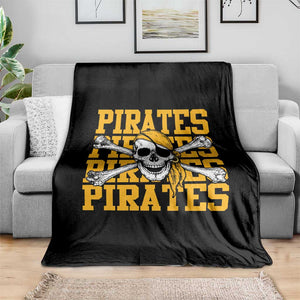 Retro Pirates Throw Blanket Vintage Retro Skull Crossbones Baseball Fans TS10 Print Your Wear