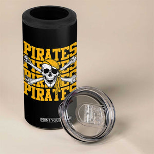 Retro Pirates 4 in 1 Can Cooler Tumbler Vintage Retro Skull Crossbones Baseball Fans TS10 Print Your Wear