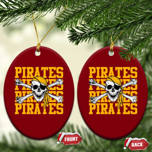 Retro Pirates Ceramic Ornament Vintage Retro Skull Crossbones Baseball Fans TS10 Print Your Wear