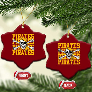 Retro Pirates Ceramic Ornament Vintage Retro Skull Crossbones Baseball Fans TS10 Print Your Wear