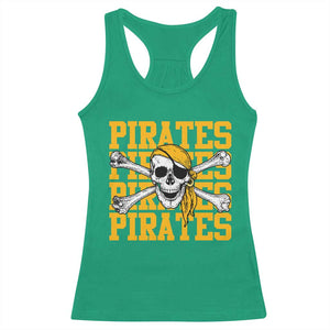 Retro Pirates Racerback Tank Top Vintage Retro Skull Crossbones Baseball Fans TS10 Irish Green Print Your Wear