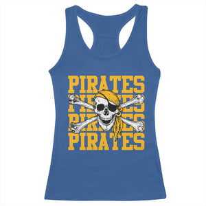 Retro Pirates Racerback Tank Top Vintage Retro Skull Crossbones Baseball Fans TS10 Royal Blue Print Your Wear