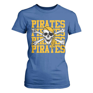 Retro Pirates T Shirt For Women Vintage Retro Skull Crossbones Baseball Fans TS10 Royal Blue Print Your Wear