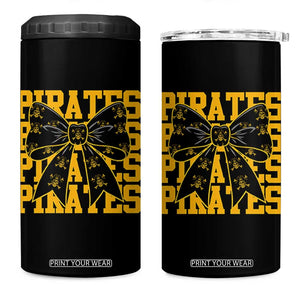 Pirates Coquette Bow 4 in 1 Can Cooler Tumbler Retro Sports Style Pirate Skull TS10 One Size: 16 oz Black Print Your Wear