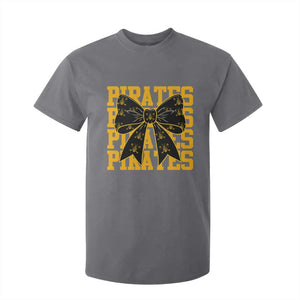 Pirates Coquette Bow T Shirt For Kid Retro Sports Style Pirate Skull TS10 Charcoal Print Your Wear